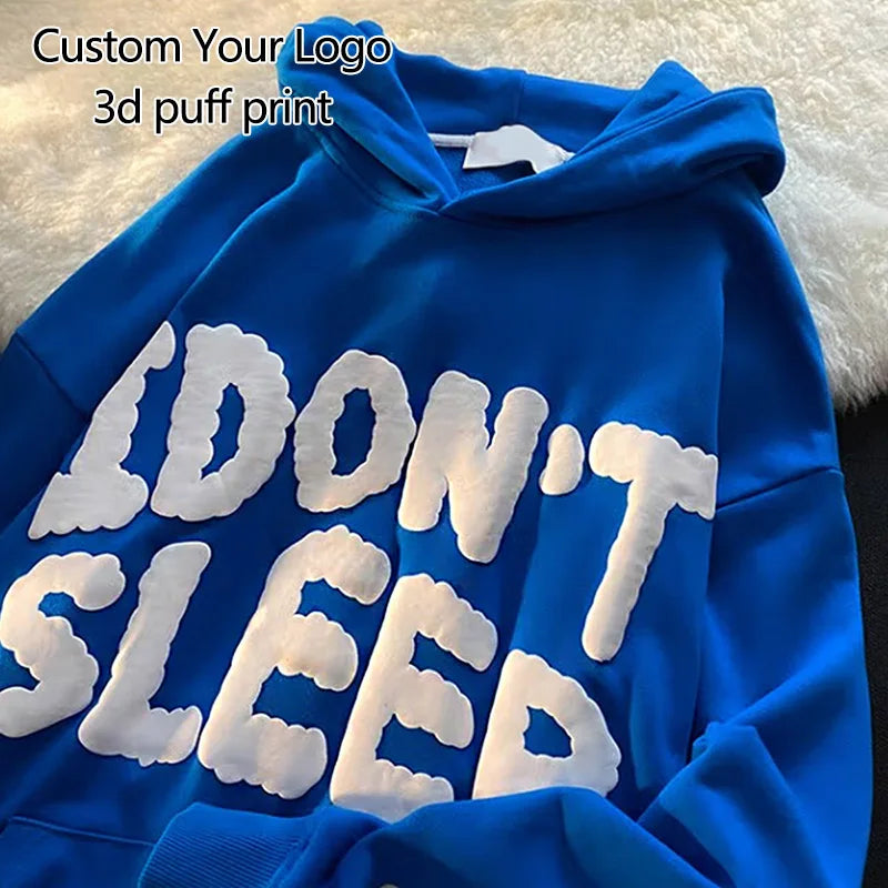 Wholesale Men's Long Sleeve Hoodie Popular Solid Color Thick Cotton-Polyester Pullover With Print Pattern