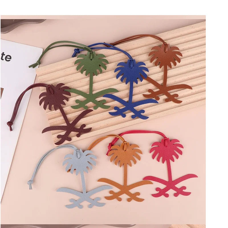 Women Bag Pendant Palm Tree Handbag Pendant PU Leather Bag Charms Backpack Charms