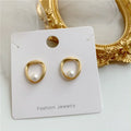 Needle Earrings From Korea's Dongdaemun Market - Irregular Matte Pearl Ear Ornaments with Circular Hoop Earrings