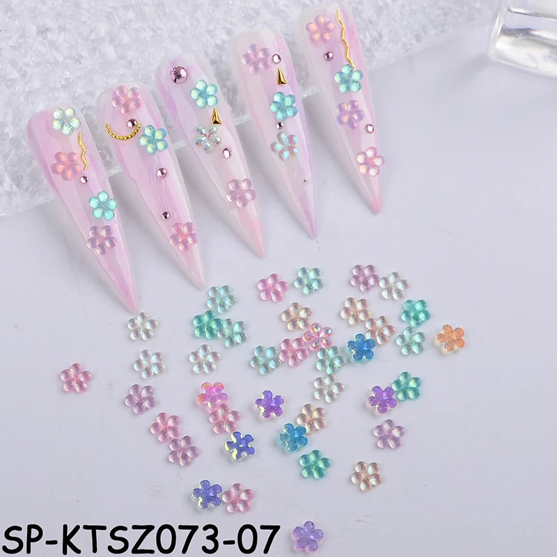 Wholesale Resin Small Flower Nails Charm Decoration Nail Art