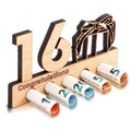 Tailai Customizable Wooden Money Gift Holder Personalized Laser Cut Number Money Frame for Birthdays & Anniversaries