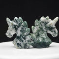 Huiying Wholesale Hand-carved Natural Crystal Qinghai Jade Crystal Jade Horse unicorn As a Gift