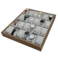 24-Slot Antique Walnut Color Wood Watch Display Tray Organizer Holder Large Capacity Watch Boxes & Cases
