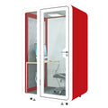 Red Modern Modular Soundproof Indoor Mobile Work Space Office Pod Meeting Phone Study Cabin Booth for Office Building