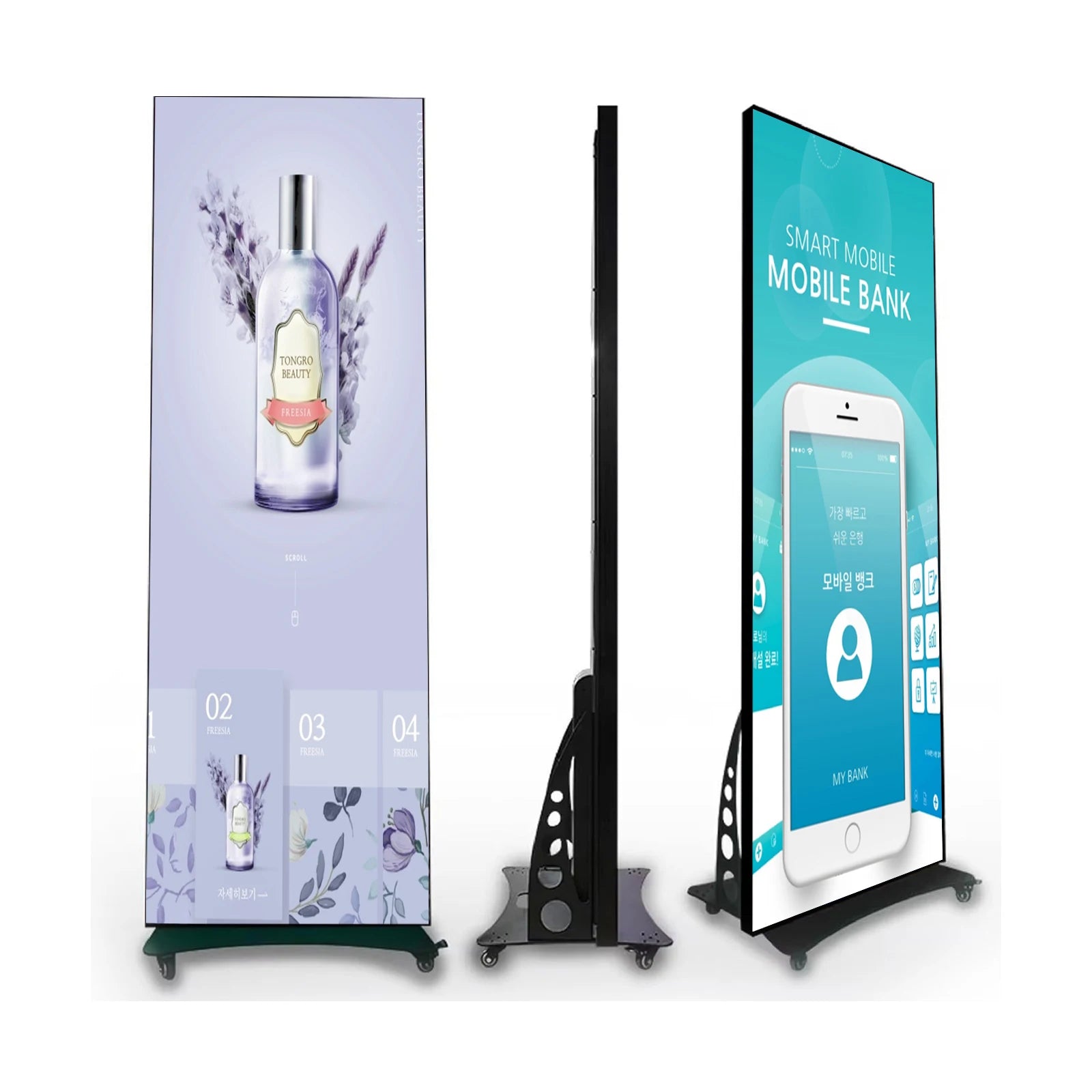High Resolution P2.5mm Full Color LED Poster Display Screen Slim Lightweight Design High Refresh for Advertising Stand Poster