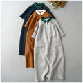 Boutique Wholesale 2026 Summer New Style Temperament Colored Collar Linen Short Sleeve Art Versatile Women's Dress