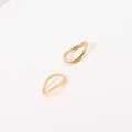 High End 18K Plain Flat Round Wire Bend Ring Stainless Steel Trendy Simple Gold Plated Jewelry