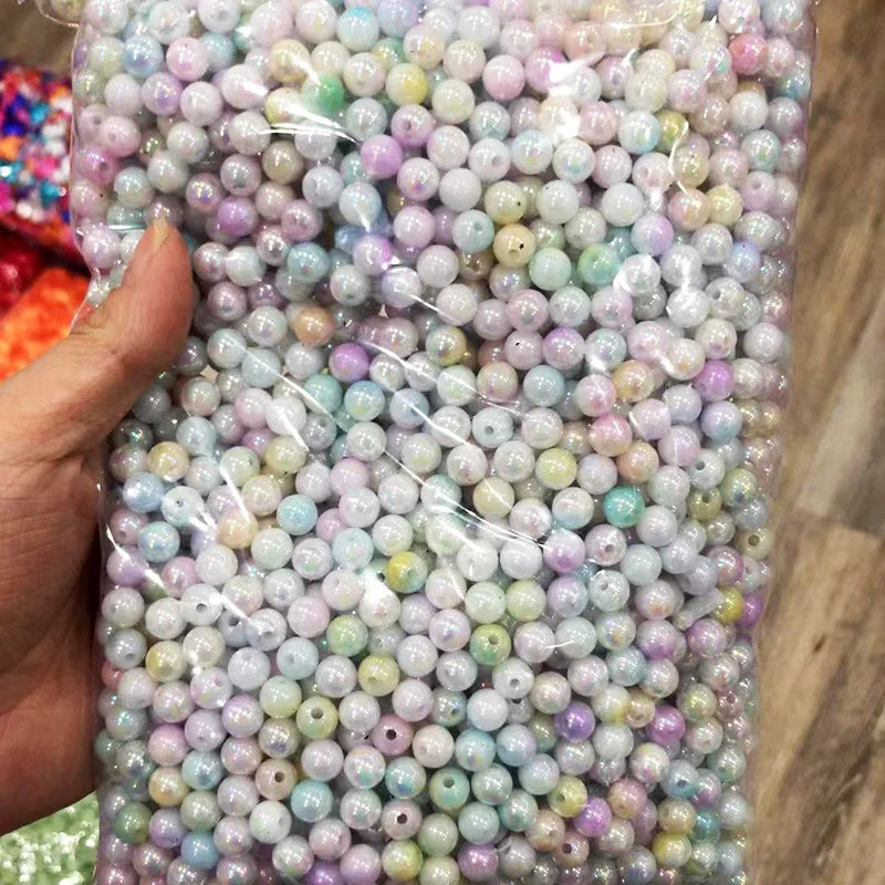 Wholesale Acrylic Beads 8mm 10mm High Quality Gradient Acrylic Beads for Jewelry Making