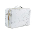 New Multifunctional Nail Art & Tattoo Tools Case Marble Handheld Cosmetic Storage Bag Makeup Organizer Box with Dividers