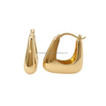 Trendy Solid Gold Earrings Real 14K Gold Ear Clipper Pure 14K Gold Earring Hoops