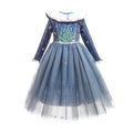 Luxury Princess Dress Snow Queen Theme Party Dress up Costumes Winter Elsa Costume for Girl