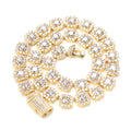 2024 Hot Sale Trendy 12.5mm Square Tennis Chain Necklace Iced out Bling Bling HipHop Style Silver Link Chain for Party Gift