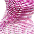 S232 Factory Latest Rose Color Plastic Setting Crystals Mesh Trimming Rhinestone Fabric Mesh  for Women Fishnet Dress Sleeves