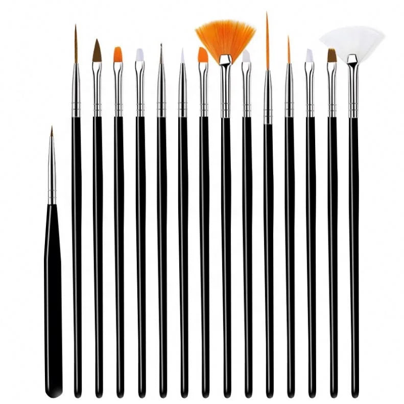 Nail Art 15 Pcs Pen Tool Set  Crystal Silicone Point Drilling Pen Painted Brush Collection