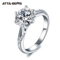 2026 Fine Jewelry 2CT 8mm Round Cut D Color VVS Moissanite Diamond Ring 925 Sterling Silver Engagement Wedding Party for Her