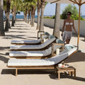 Tropical Garden Swimming Hotel Bed Outdoor Luxury Wood Pool Furniture Beach Folding Lounge Chaise Chair