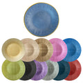 Wholesale Fancy Tableware Round Matte Gold Rim Red Blue Black Gold SIlver Glass Charger Plates for Outdoor Wedding Events Decor