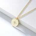 Ins Simple Casual 14K Gold Plated 925 Sterling Silver Glossy Round Coin Pendant Necklace