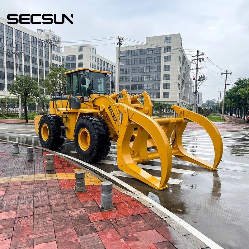 Secsun Wheel Loader Double Arms 8 Ton 10ton 12 Ton Log Loader in Grab Woods Usage