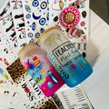 Custom Transfer Printing Ready Stick 16oz 25oz Libbey Glass UV DTF Cup Wraps