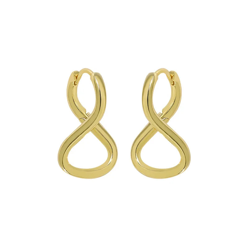 New Designer Earrings Twisted Hoop 925 Sterling Silver Fashion Earrings Wholesale 18k Gold Plated Earrings for Women