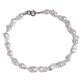 Hot Sale Pure 925 Silver Natural Freshwater Pearl Necklace 10-11mm White Baroque Style Fashion Pearl Necklace Jewelry