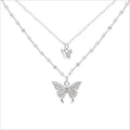 2021 Summer New Fashion Double Layer butterfly Pendant Necklace Women Charm Choker Necklaces Jewelry