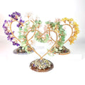 Money Tree Hand Made Lucky Treasure Crystal Tree With Chips Heart Shaped Tree for  Decoration