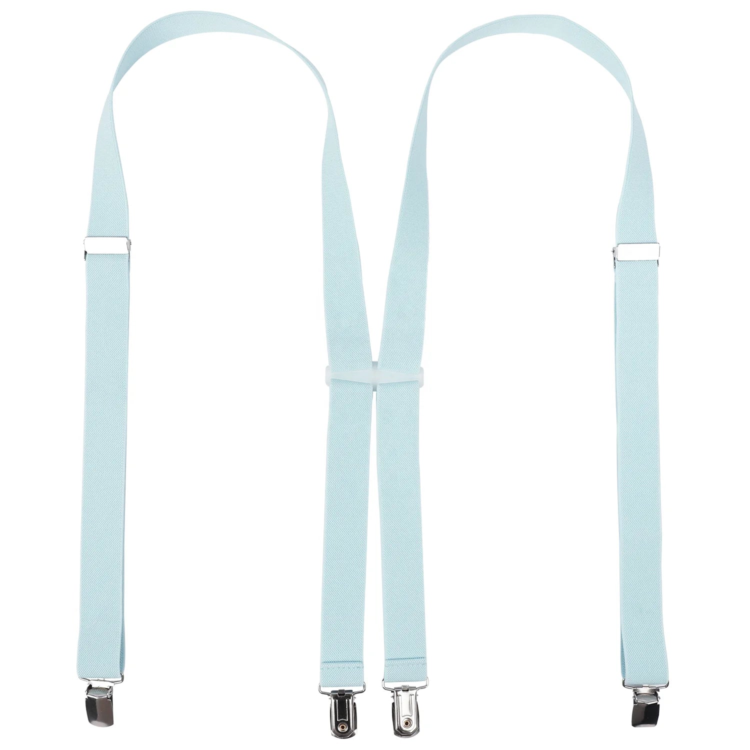 Adjustable Men's Trousers Suspenders with 4 Leather Clips X-Form Elasticated Braces