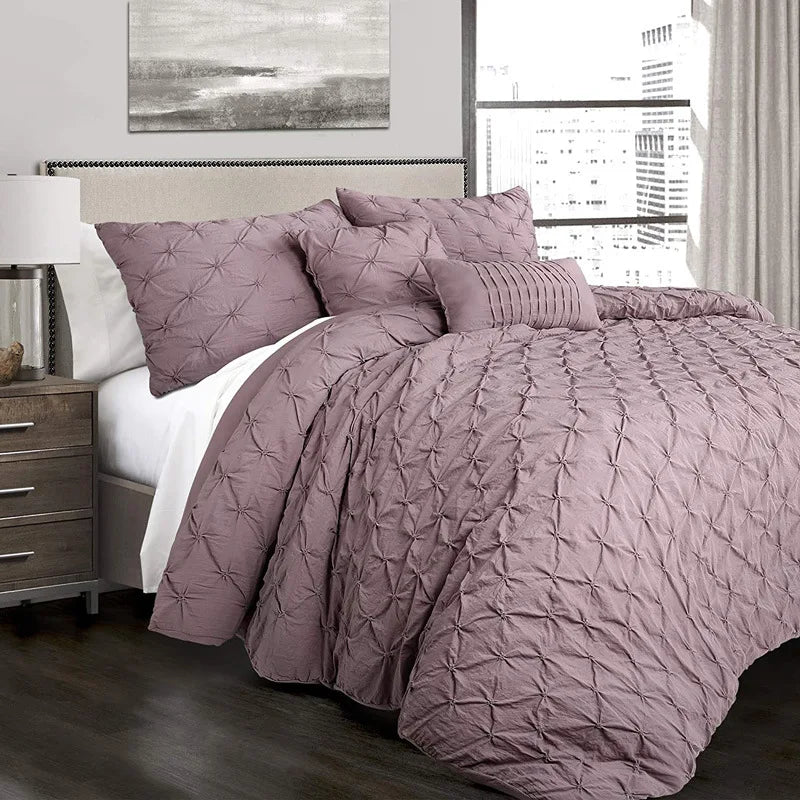 100% Polyester Solid Luxury Coverlet Duvet Cover Comforter Sets Bedding