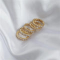 Waterproof  Luxury Crystal Pave Stainless Steel Sparkling Square Diamond  Rings for Women Statement Rings
