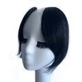 HQ High Density Invisible Hair Bangs Split Sides Wig Patch Women's Human Hair Piece Bangs Wigs Clip Patches