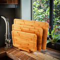Wholesale Set of 3 Rectangular Bamboo Cutting Chopping Boards Block Large Wood Kitchen Accessories for Kitchen or Restanurt Use