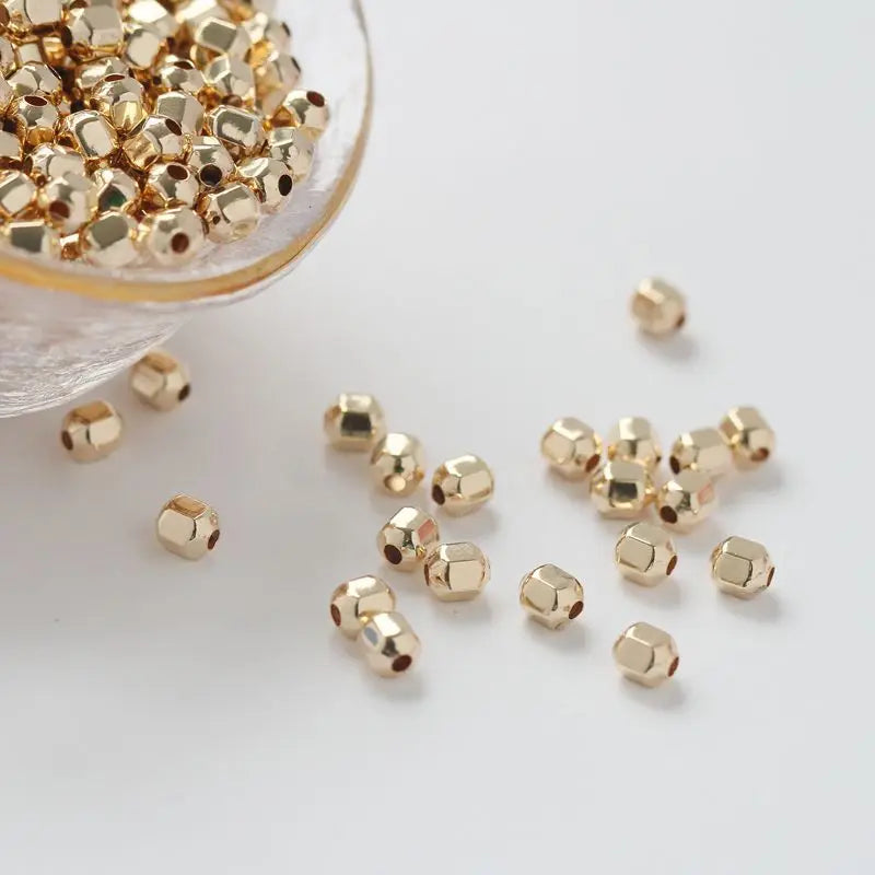 High Grade Faceted Spacer Beads 14K Gold Filled Material for Jewelry DIY Bracelets Making