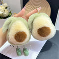 Soft Kawaii Green Avocado Ball Car Keychain Cute Plush Avocado Doll Pendant Stuffed Animal Plush Toys Fruit KeyChains Bag Charms