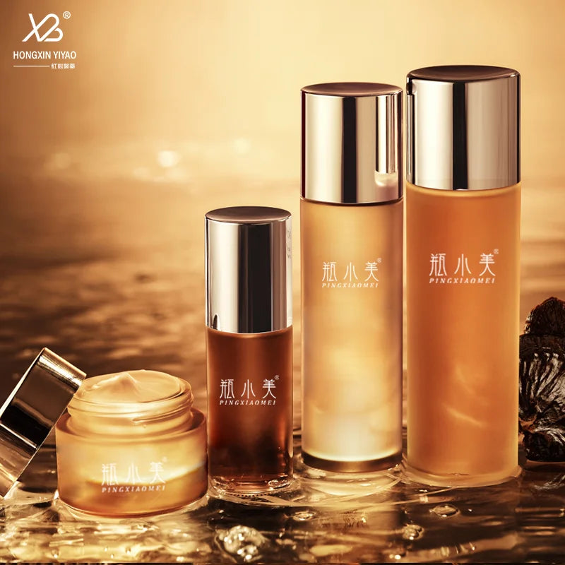 Premium 50ml 120ml Craft Glass Bottles Customizable Silver Pump Head Lid Individually Bottled Cosmetics for Skin Care Serum