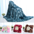Luxury Faux Fur Plush Throw Blanket Soft Tie-dye Decoration Blanket Cozy Warm Plush for Bed Couch Living Room