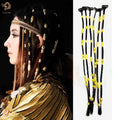 Fujia Cleopatra Braid Hair Extensions Dyed Machine Double Weft Braided Metal Ring Piece Synthetic Hair for Women 7inch Black