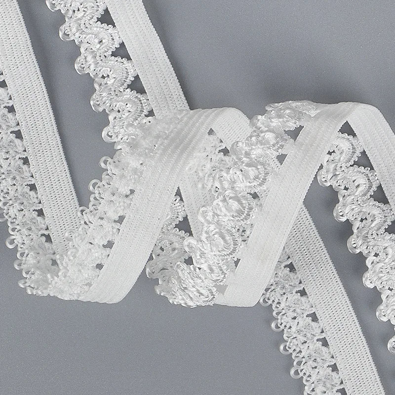 White Small Elastic Lace Band for Underwear Garment Use Customizable Color & Style Eco-Friendly