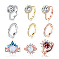 Wedding Engagement Jewelry 925 Sterling Silver Bijoux White Gold Cubic Zirconia Ring
