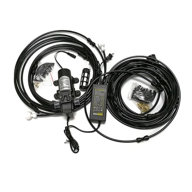 15m Water Spray Electric Pump Misting System Kit Automatic Water Misting Cooling System for Greenhouse