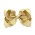KIMMY 4 Inch Metallic Gold Twisted Ribbon Sweet Hand-made Shiny Glitter Hair Bow Clip for Teenage Daily Life