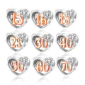 Fit Original Bracelet Necklace Jewelry 925 Sterling Silver Lucky Number Happy Birthday Number Memorable Anniversary Beads Charms