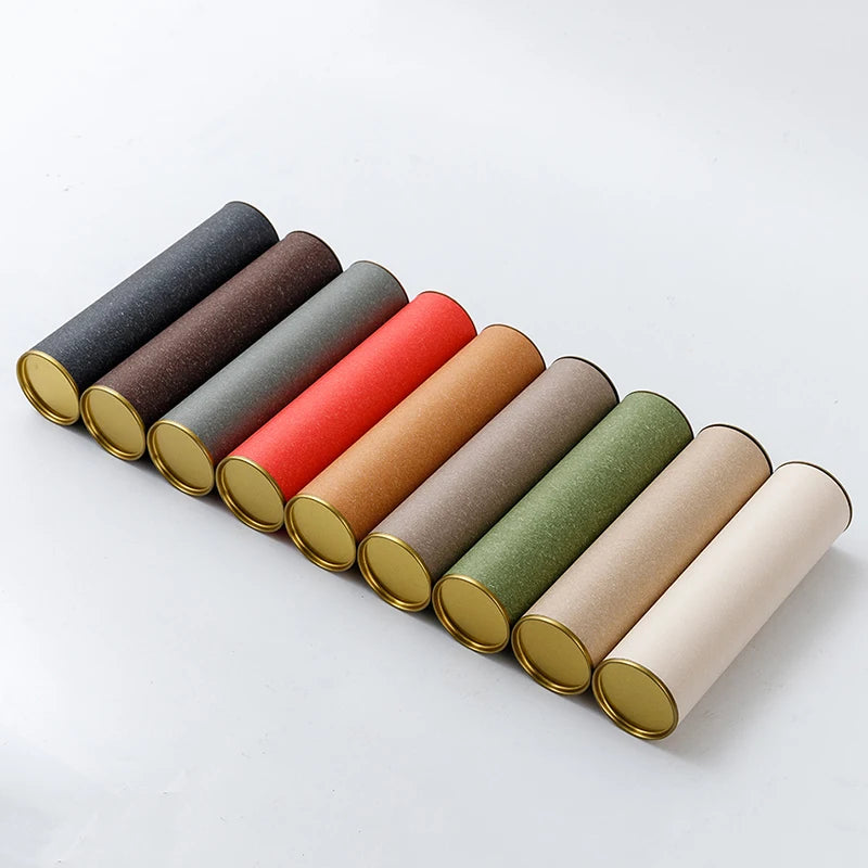 Incense Packaging No Printing Empty Round Small Recycled Rolling Core Mailing Kraft Paper Tube Cylinder Chinese Tea Can
