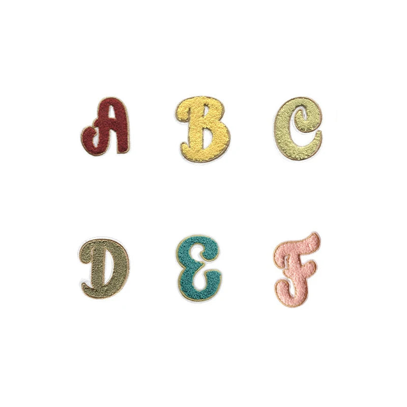 In Stock Love English Alphabet Embroidered Towel Patches Fabric Sublimation Patches for Hat Use