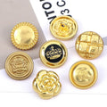 WYSE 15mm-25mm Stylish Gold Thigh-stitched Metal Button Coat Trench Coat Suit Button