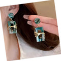 DAIHE Fashion New Resin Acrylic Square Pendant Earrings Women's Hollow Earrings Jewelry