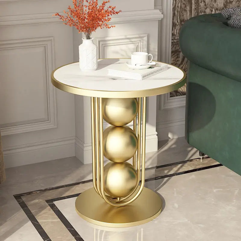 Small Modern Convertible Living Room Sofa Cabinet Bed Corner Table Northern Europe Light Luxury Metal Sintered Stone Coffee