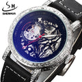 SHENHUA Unique Royal Deluxe Pattern Mechanical Conspicuous Clearly Bezel Male Watch