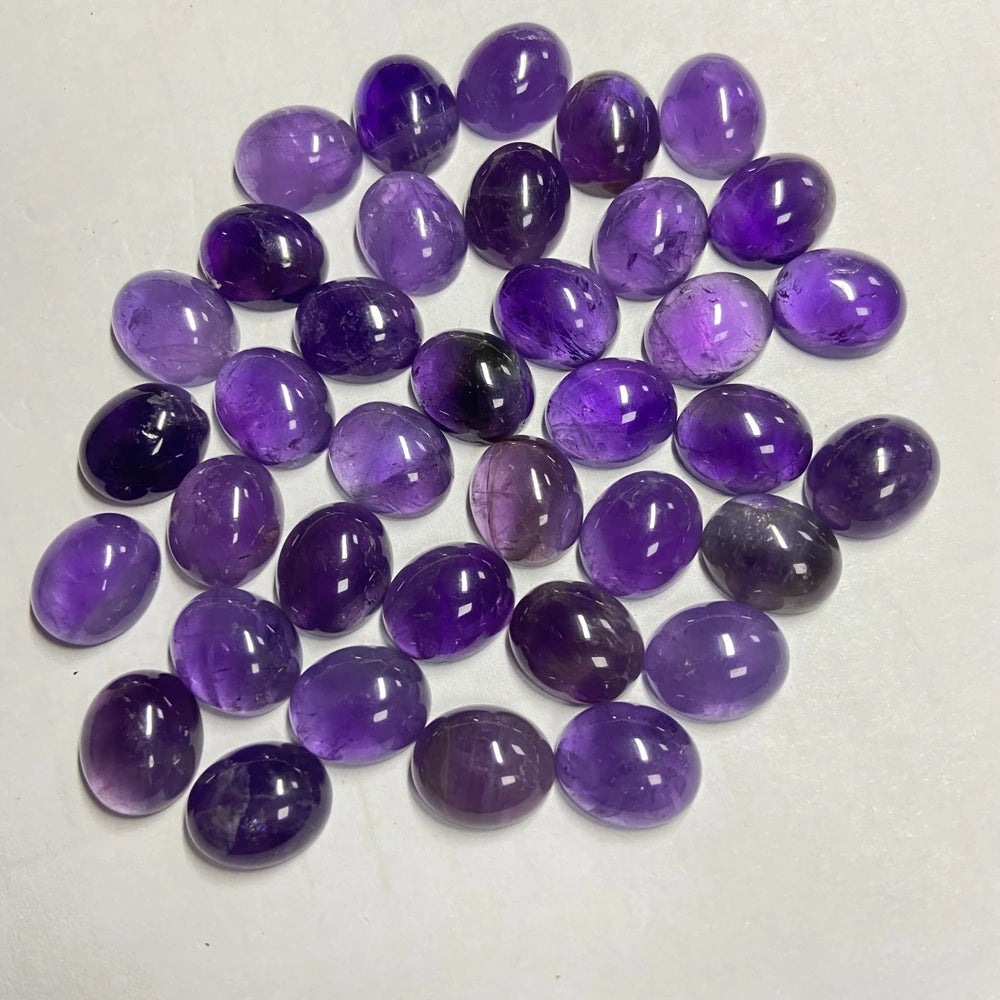 HQ GEMS Oval Cabochon 10x12mm Original Gemstone 100% Natural Amethyst Cabochon Stone Price Per Carat